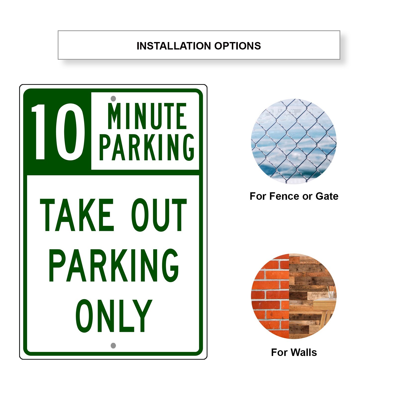 10 Minute Parking Sign Take Out Parking Only Unique Notice Aluminum Metal Sign