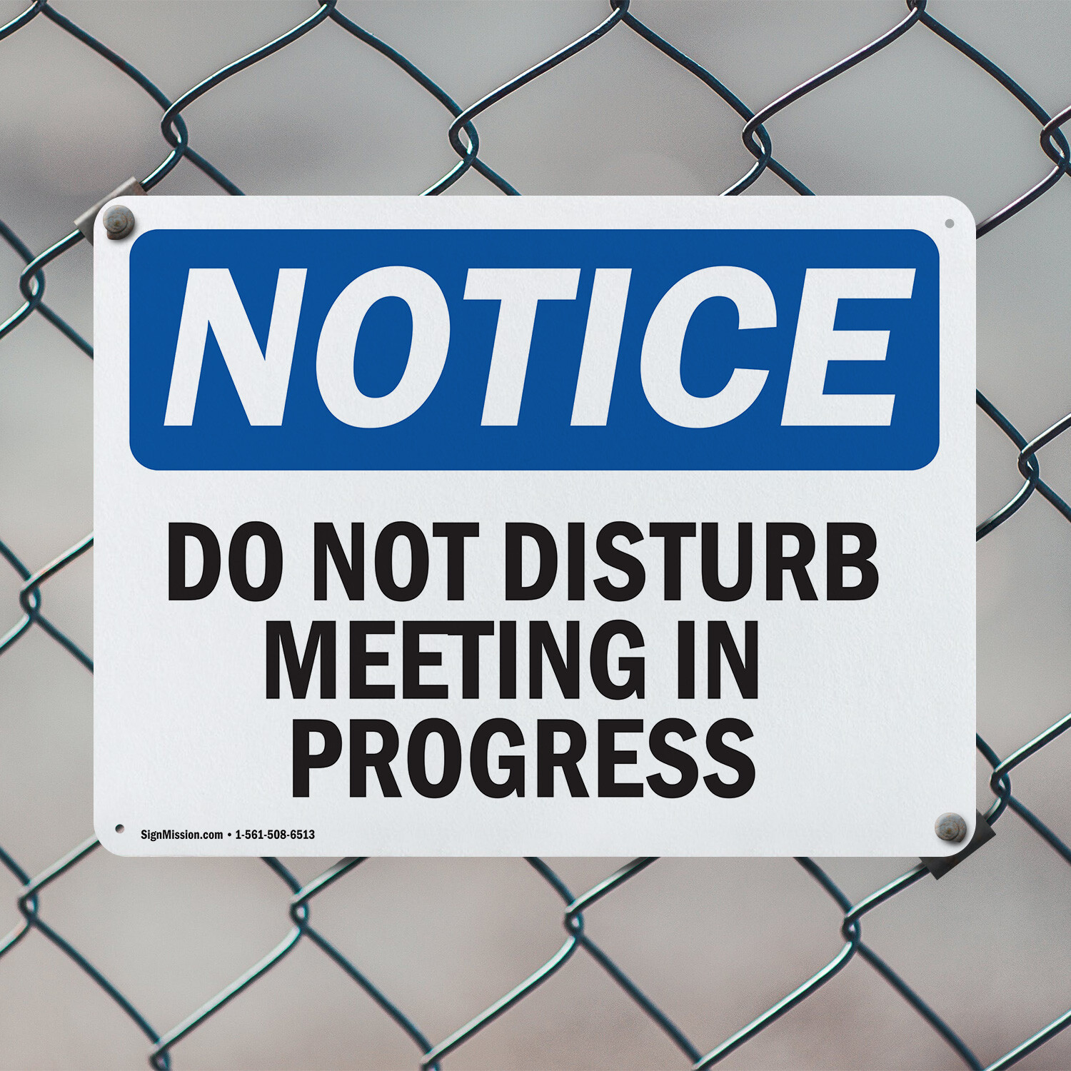 (2 Pack) Do Not Disturb Meeting In Progress OSHA Notice Sign Decal Metal Plastic