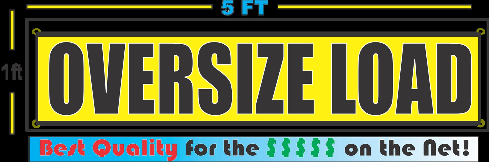 OVERSIZE LOAD 2 – 1×5 Banners Sign Towing Truck Trailer 2x Lot