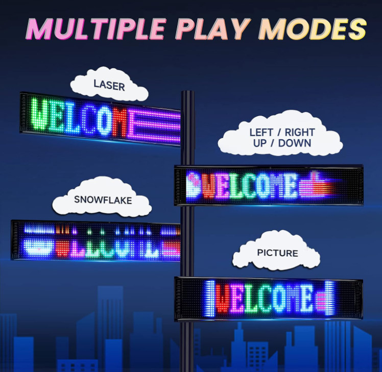 Letrero LED flexible programable con texto animado y control por app, Nuevo