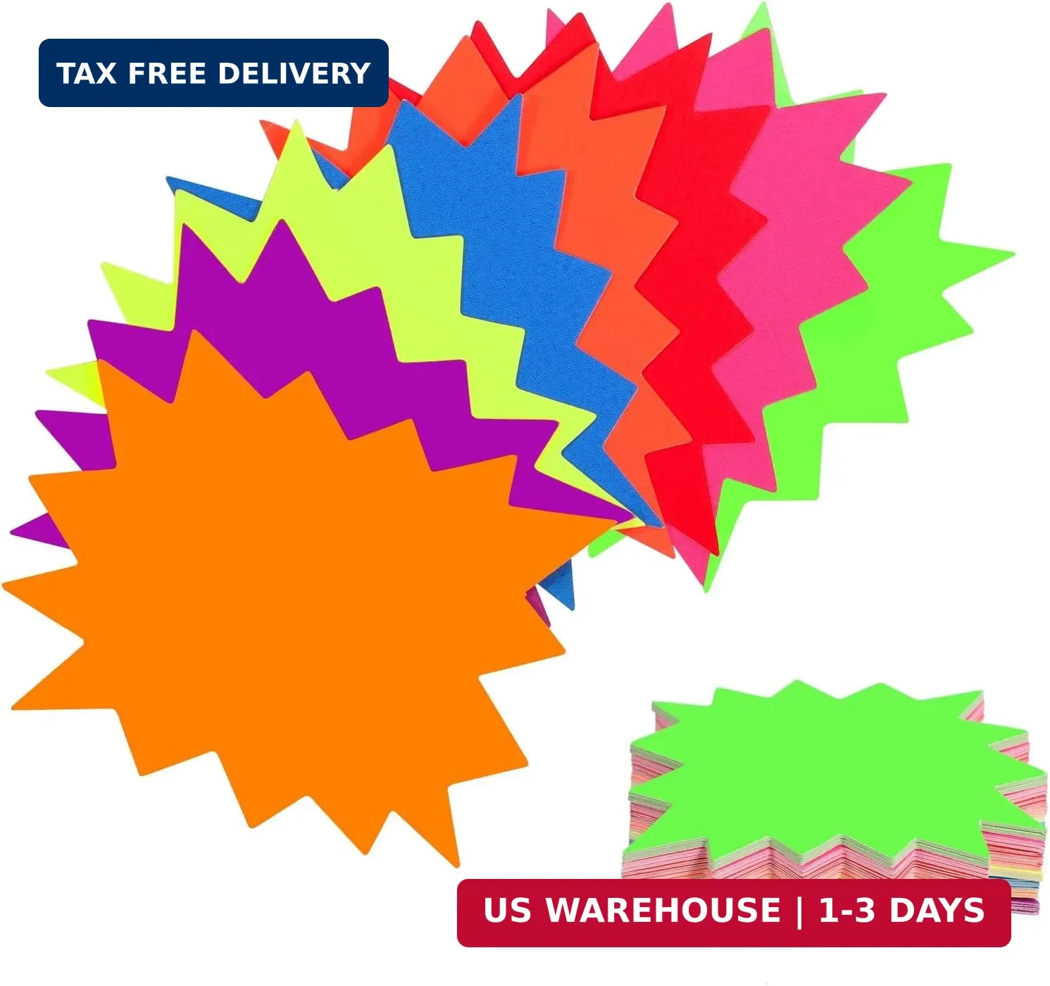 400 Pieces Yard Sale Price Stickers, Vision Board Supplies Starburst Neon Poster