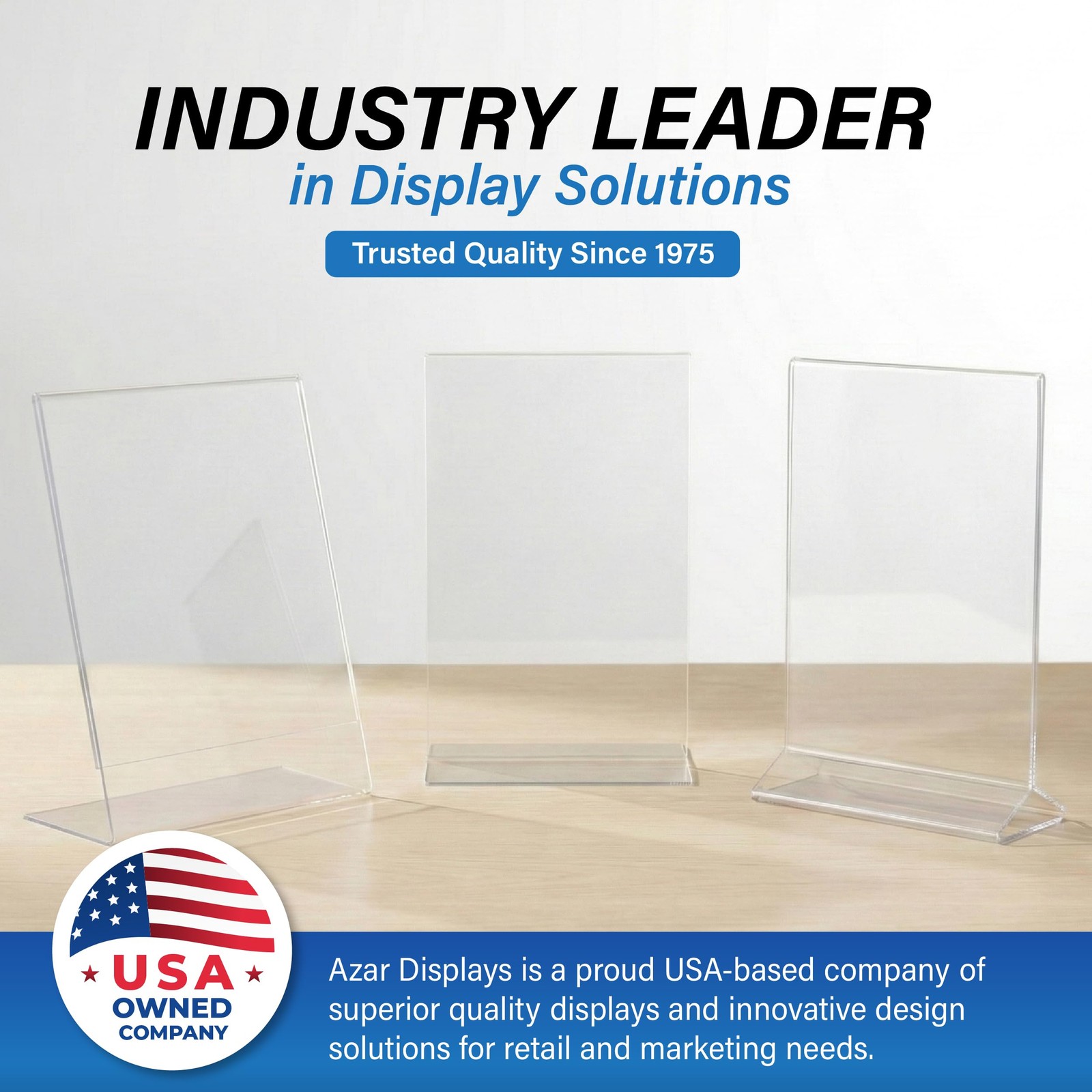 Azar Displays 152430-3PK Bottom Load Sign Holder 8.5×11 – Clear Letter,
