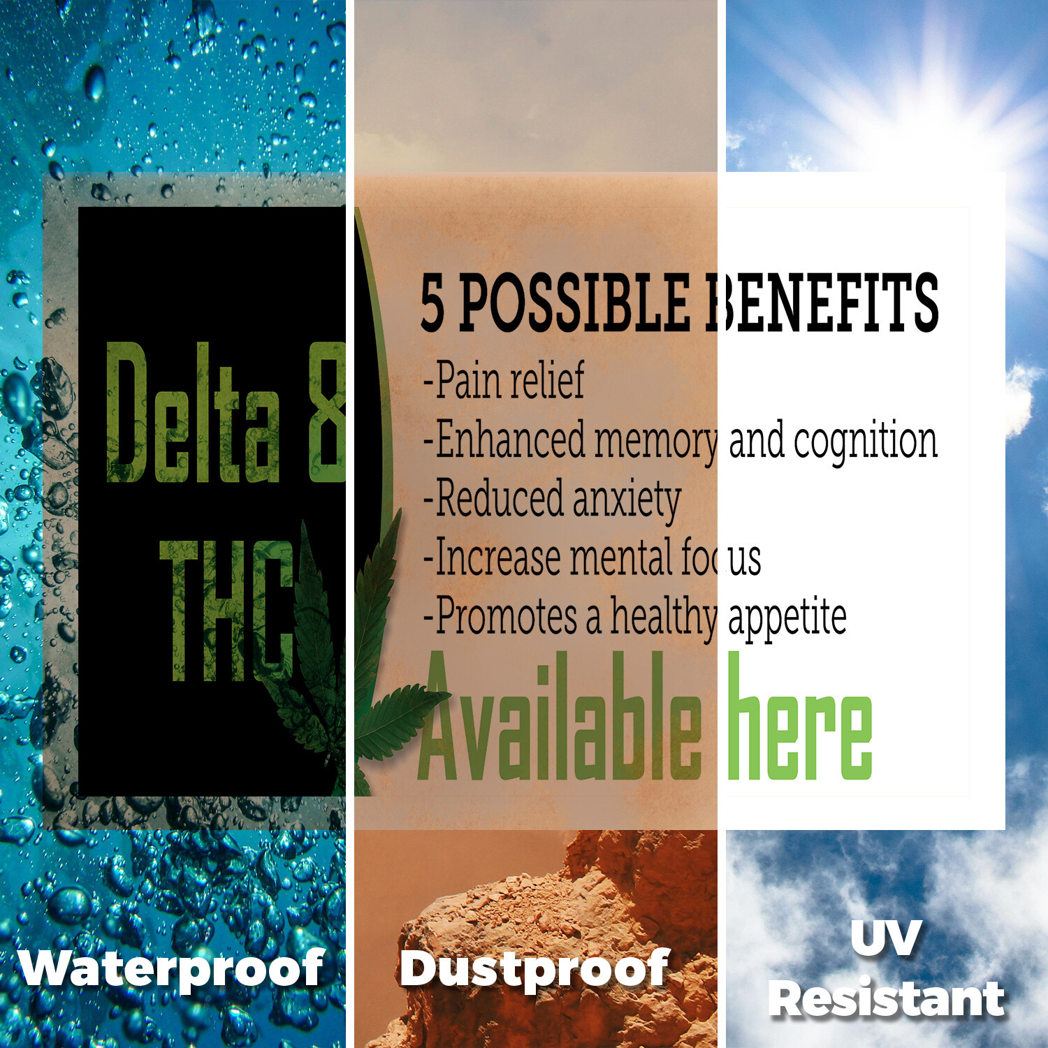 Delta 8 THC Available Here Yard Sign Herbal Wellness, CBD Shops, Customer Ready