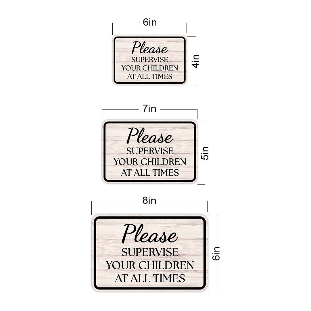 Classic Framed Plus Please Supervise Your Children At All Times Wall Sign