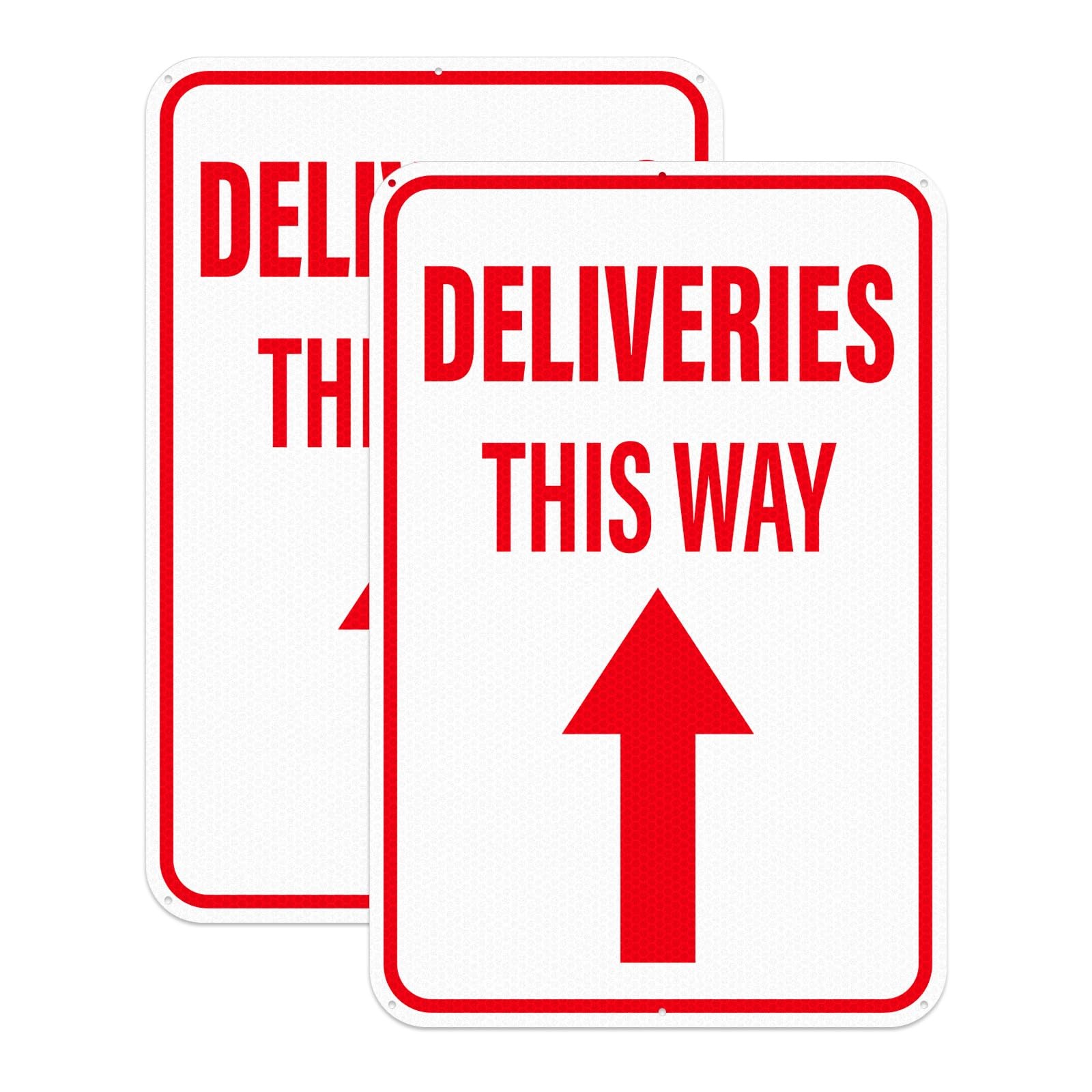 Anobell 2 Pack Deliveries This Way Sign with Forward Arrow 18″ × 12″ | Reflec…