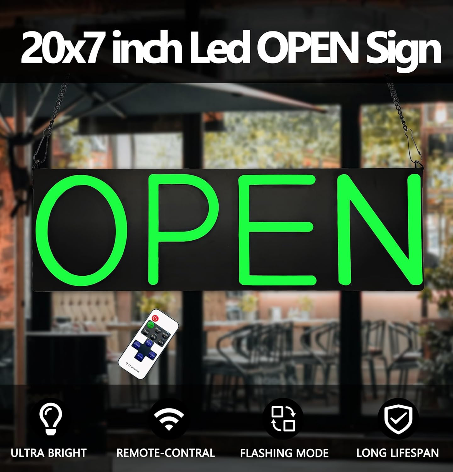 Open Signs for Business,Neon Open Sign Led,20X7 Inch with Remote Control,Bright