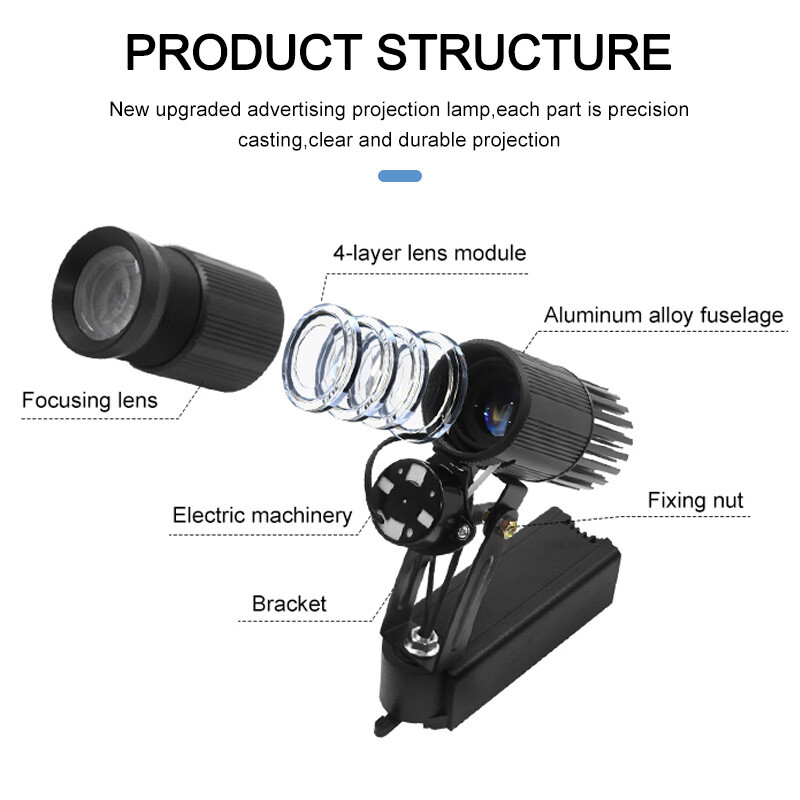 15W Custom Track Advertising Gobo Projector LED Logo Projection for Store Bar
