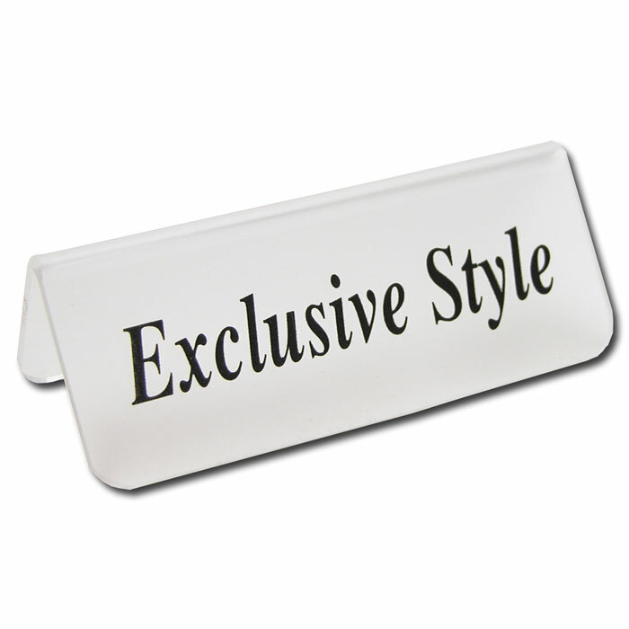 Acrylic Sign Countertop Sign Store Message Sign EXCLUSIVE STYLE Sign 3″W