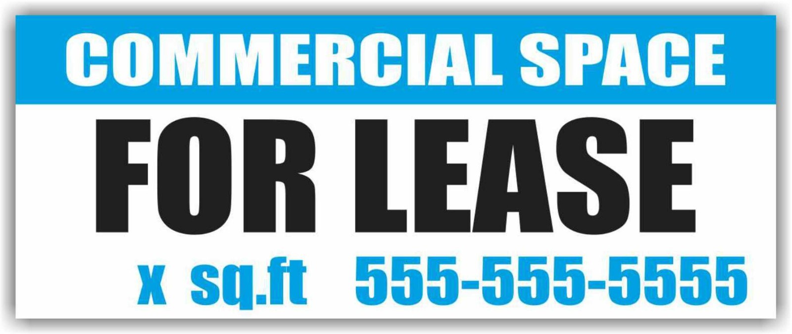 COMMERCIAL SPACE FOR LEASE Advertising Banner Vinyl Mesh Sign rent custom phone