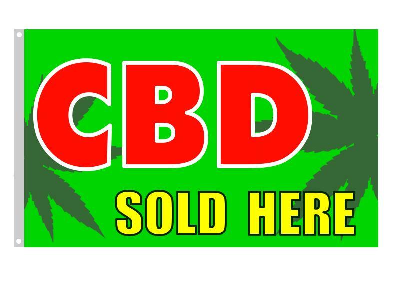 CBD SOLD HERE FLAG 3x5ft with turn FLAG to BANNER kit