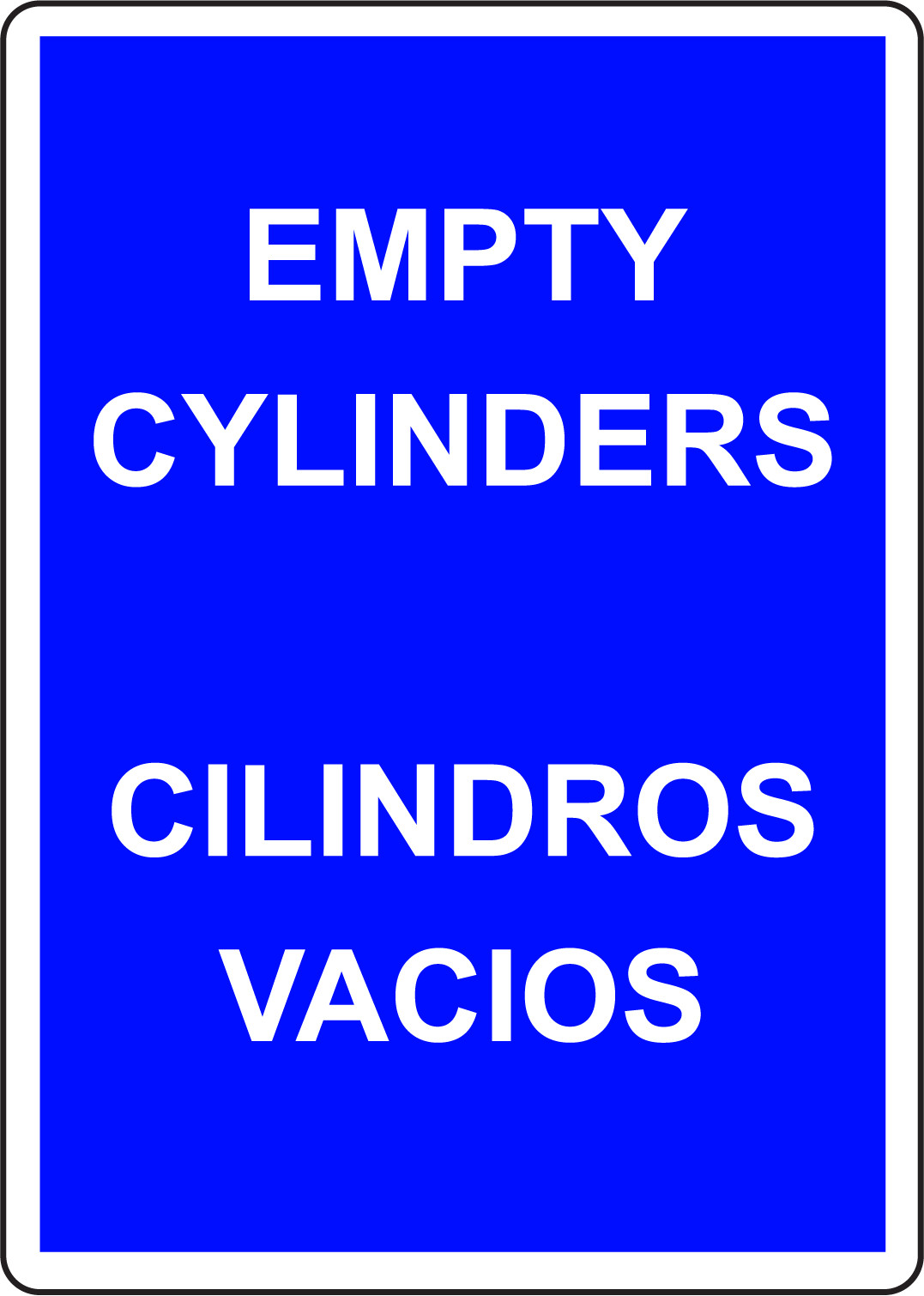 EMPTY CYLINDERS CILINDROS VACIOS | Adhesive Vinyl Sign Decal