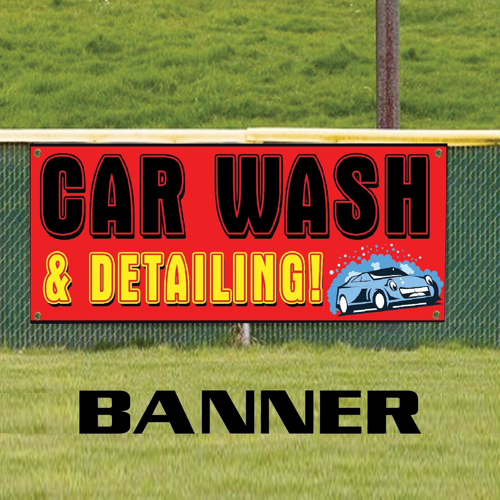 Car Wash And Detailing Auto Car Cleaning Service Advertising Vinyl Banner Sign