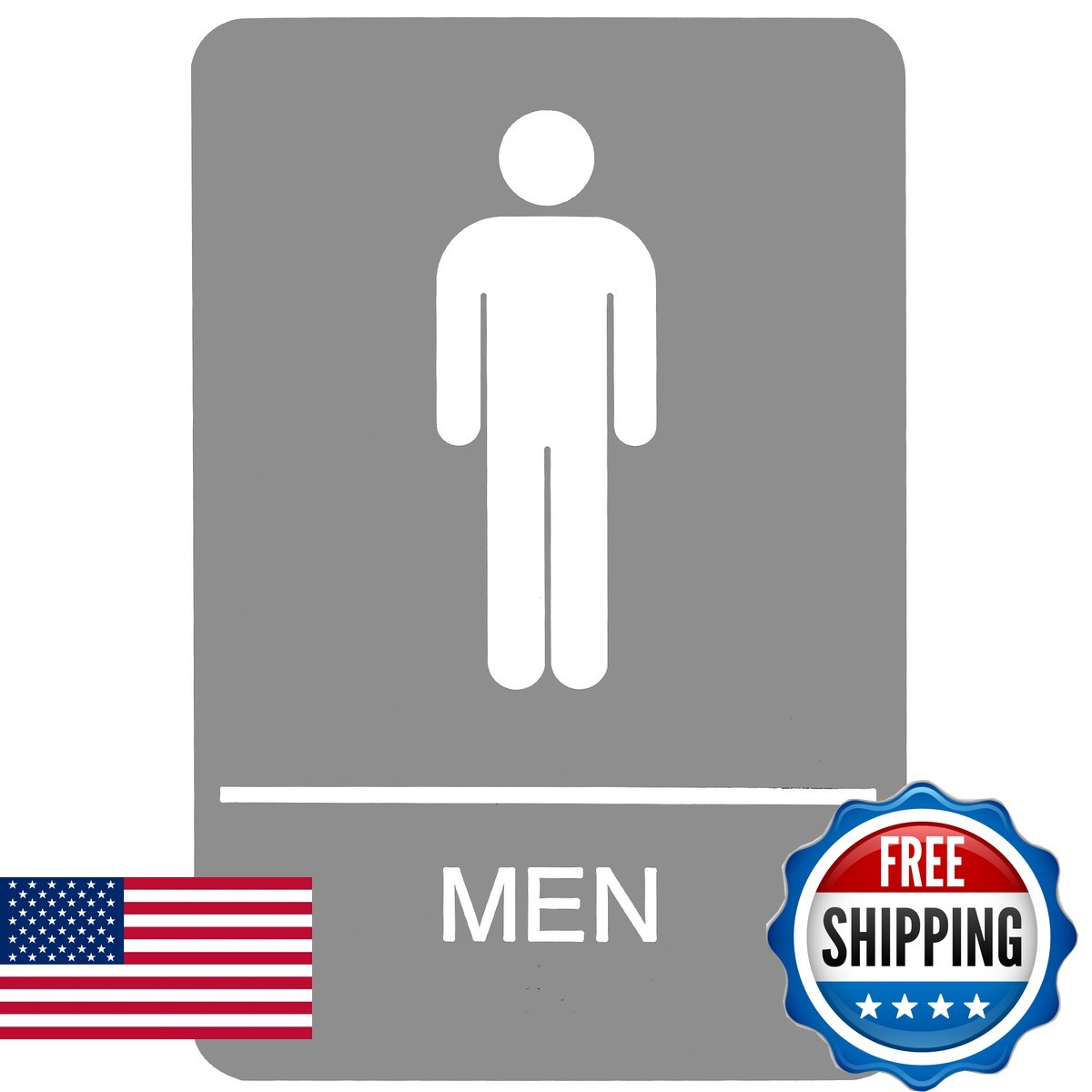 Headline Sign 5216 Men’s Restroom ADA Sign 6″ x 9″ Gray/White