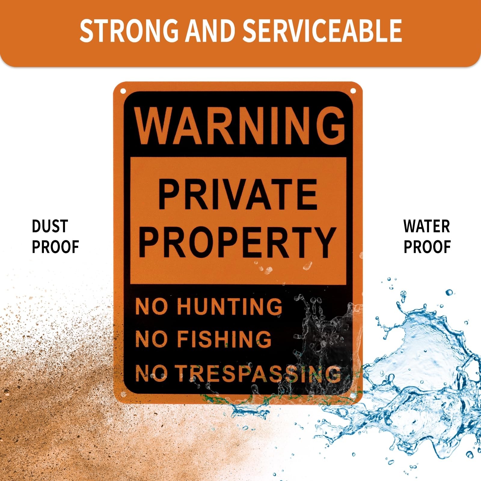 8 Pcs Large Posted No Hunting No Trespassing Signs Private Property Weatherproof