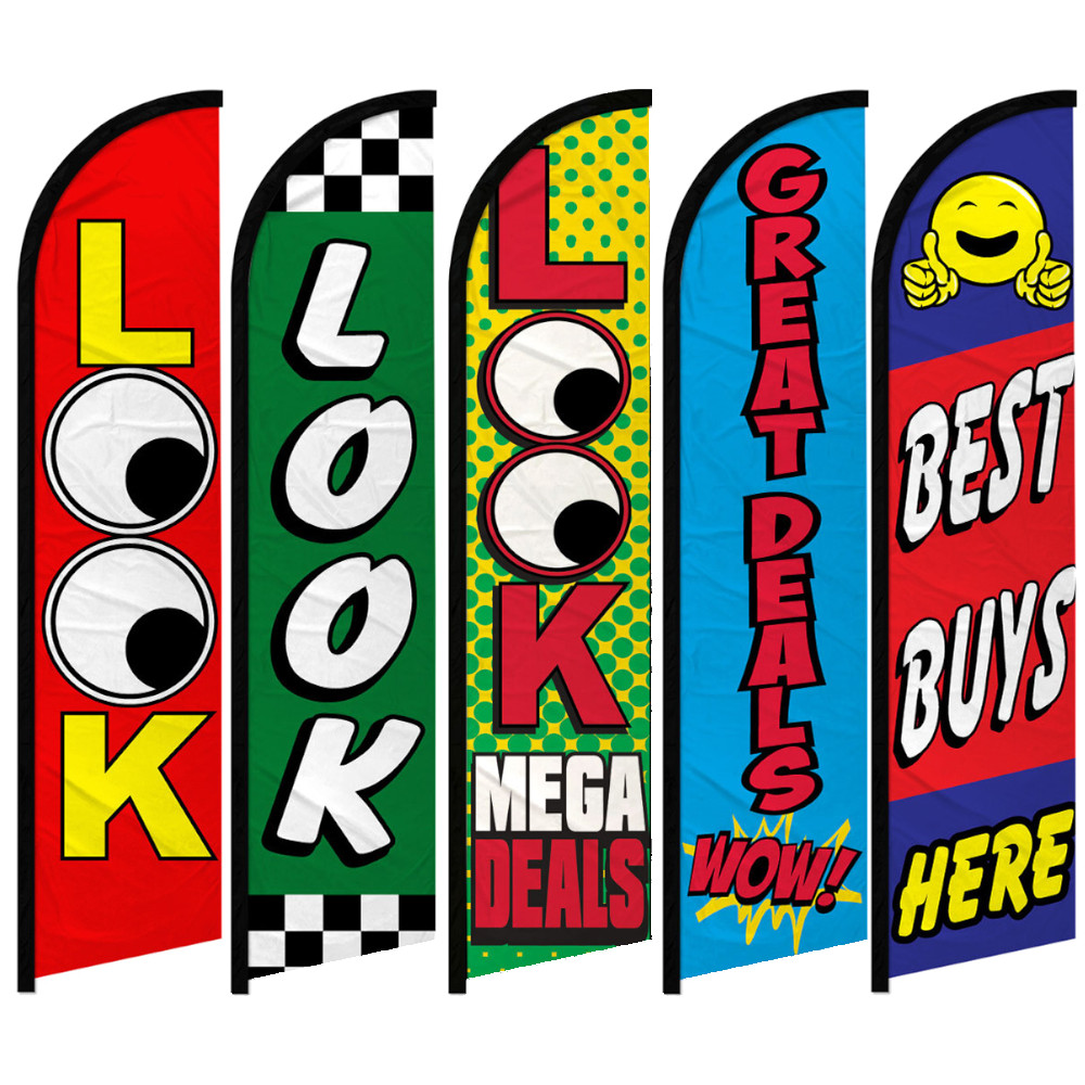 Advertising Dealership Full Curve Windless Swooper Flag Promotional Flag