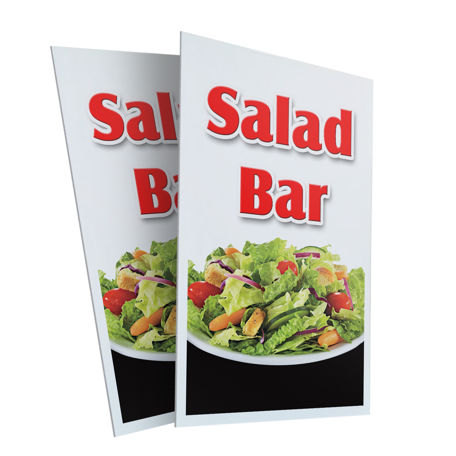 Salad Bar 24″ x 36″ 2 Pack Of Store Sign Plastic Or Decal