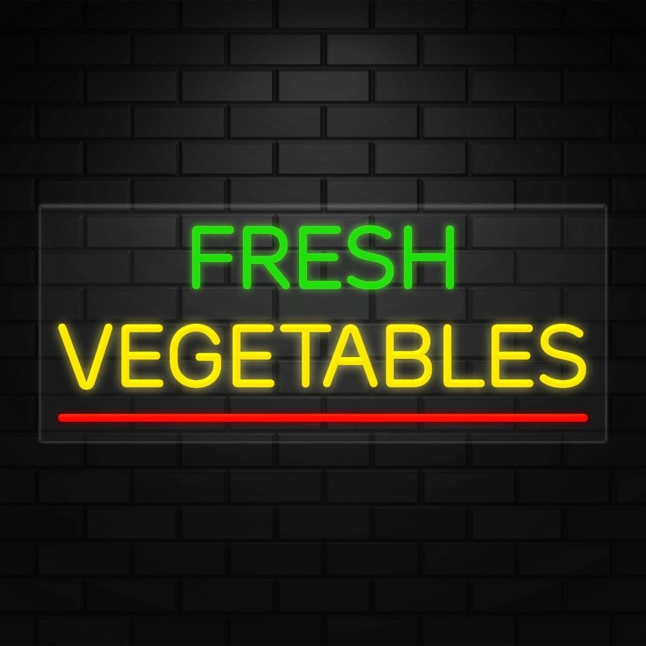 Fresh Vegetables Sign for Retail Displays | LED Flex Neon | 32″W x 13″H x 1″D