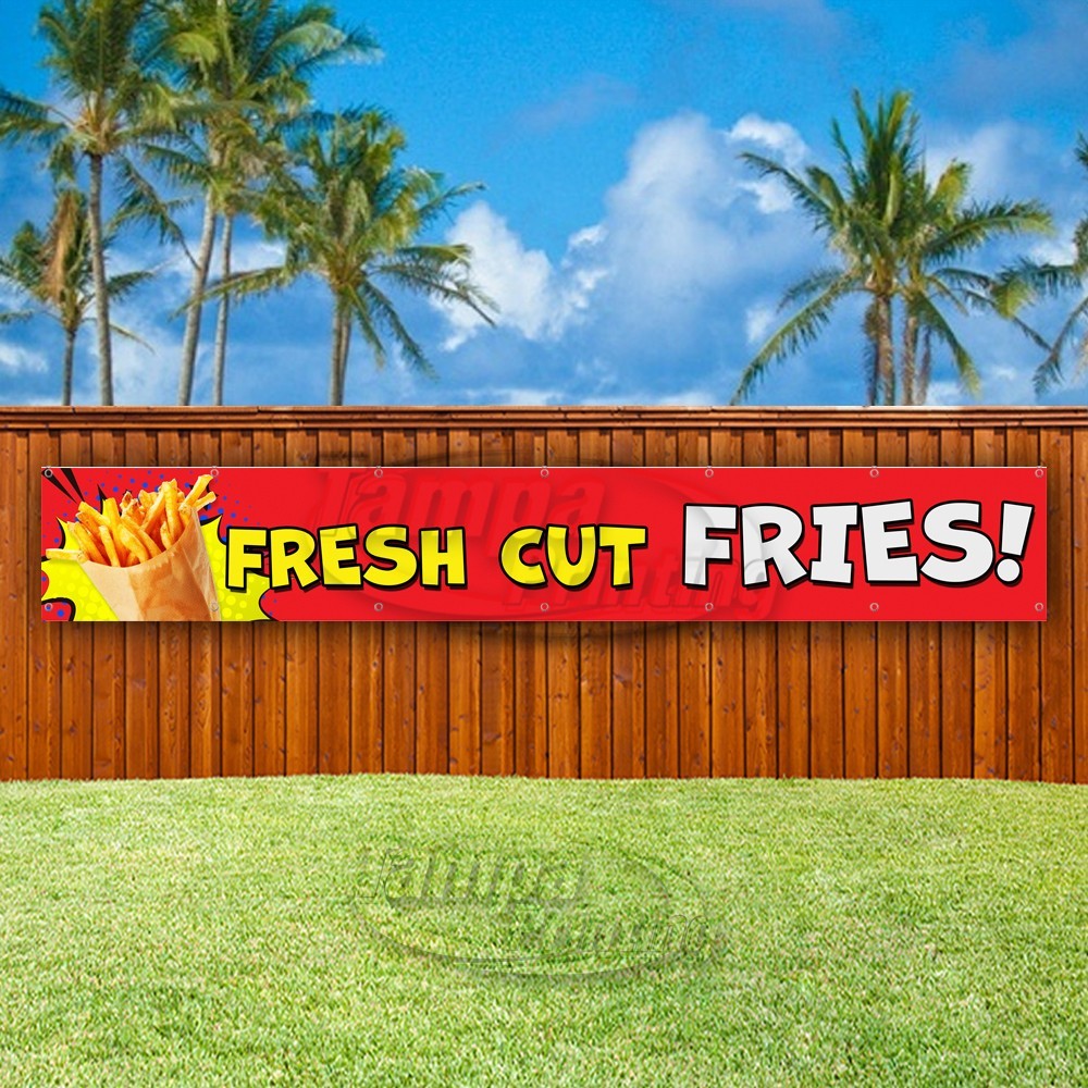 FRESH CUT FRIES Advertising Food Snack Vinyl Banner Flag Sign USA XL01596