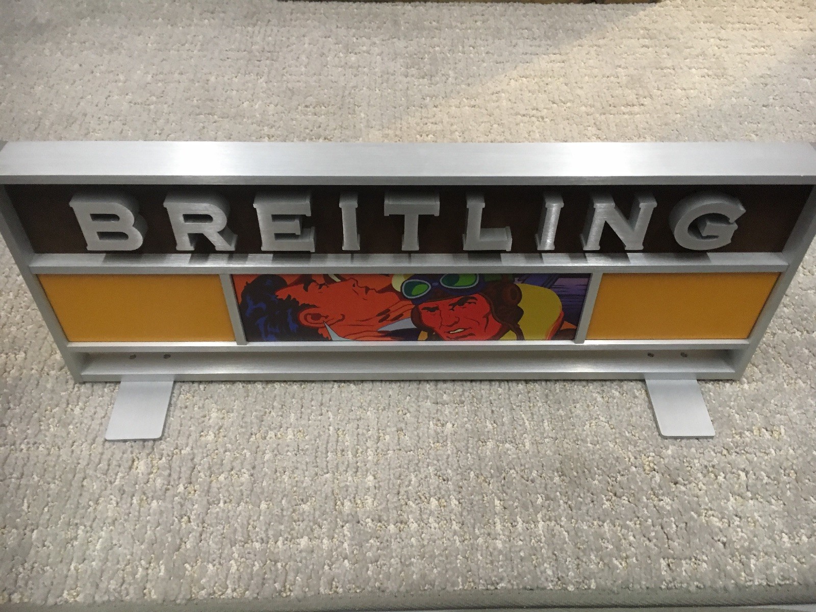 NEW Breitling Emblem Aluminum Retail Two – Sided Sign 7” X 18”