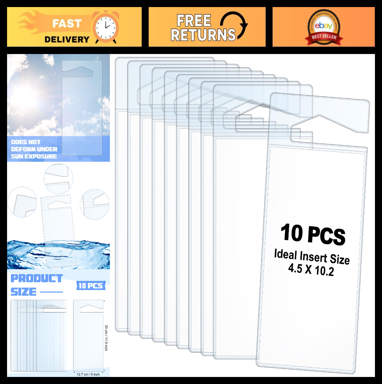10 Pcs Clear Plastic Handicap Placard Holder – 4.5×10.2 Inch Disabled Parking Pe