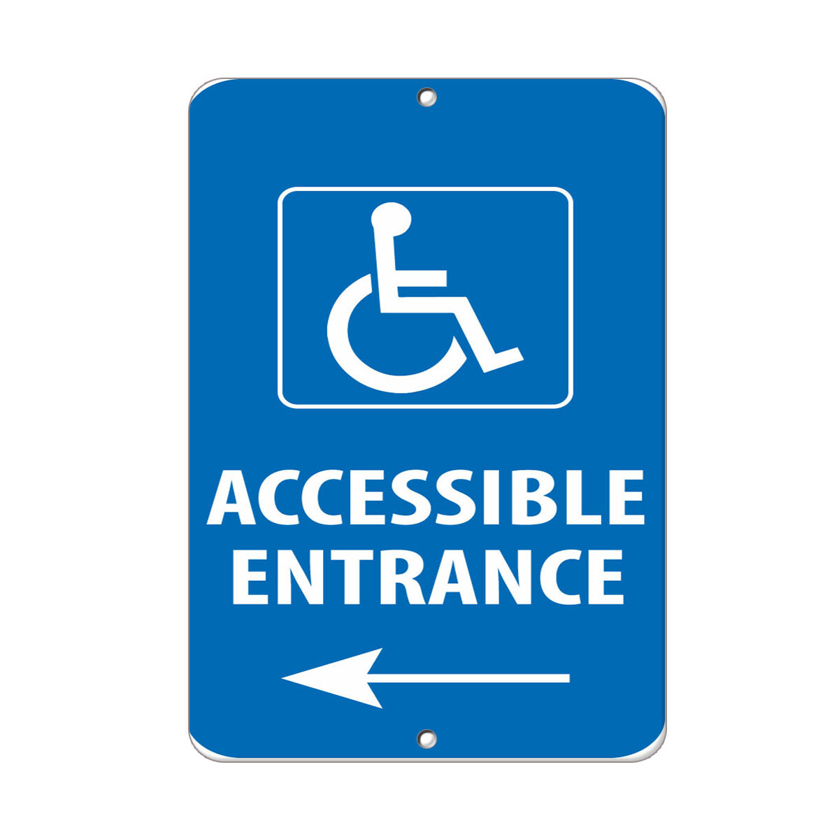Vertical Metal Sign Multiple Sizes Accessible Entrance Left Arrow Parking
