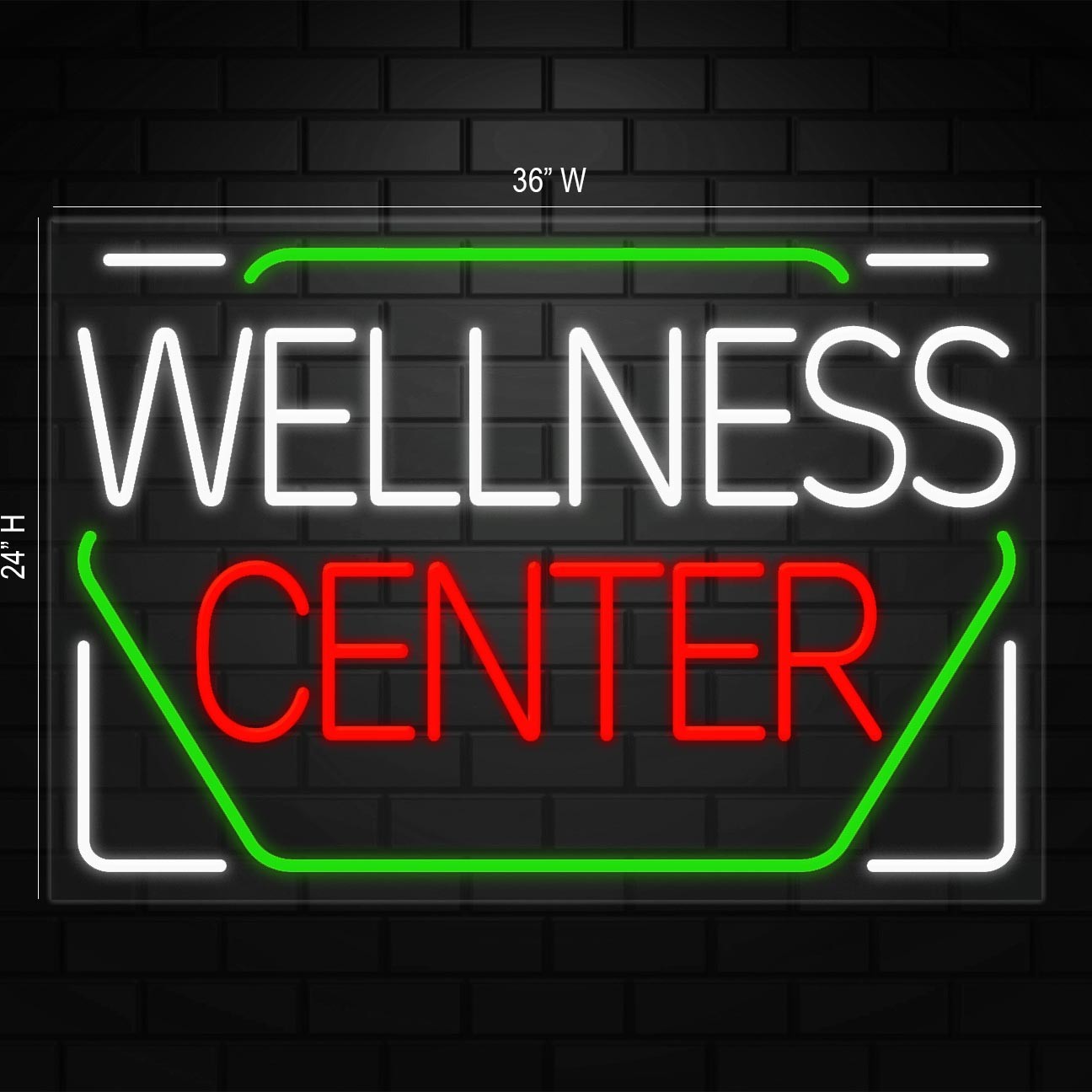 Wellness Center Neon Sign for Retail Displays | LED Flex Neon |36″W x 24″H x 1″D