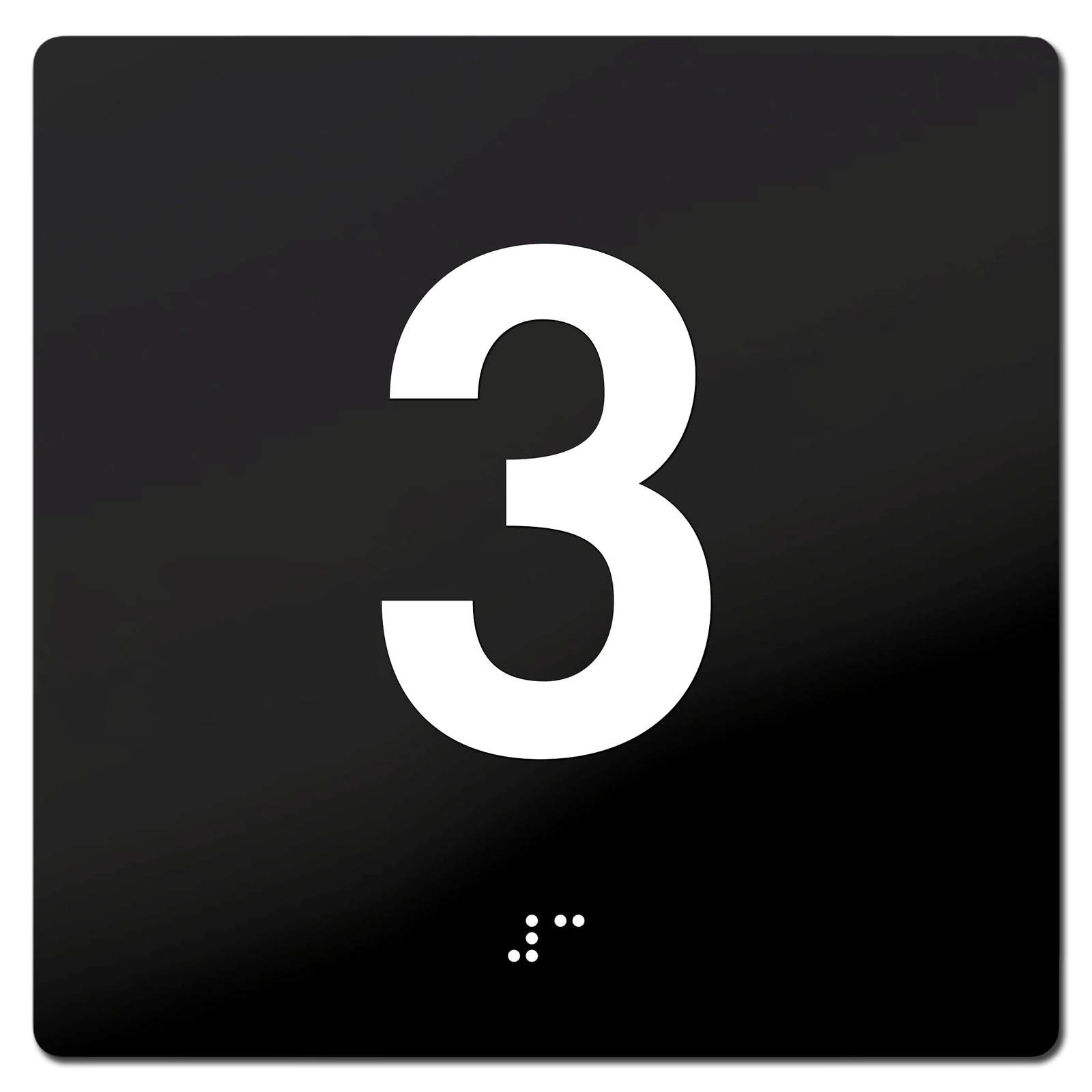 3rd Floor Elevator Jamb Plate Sign Braille Raised Number Self Adhesive 2 PCS