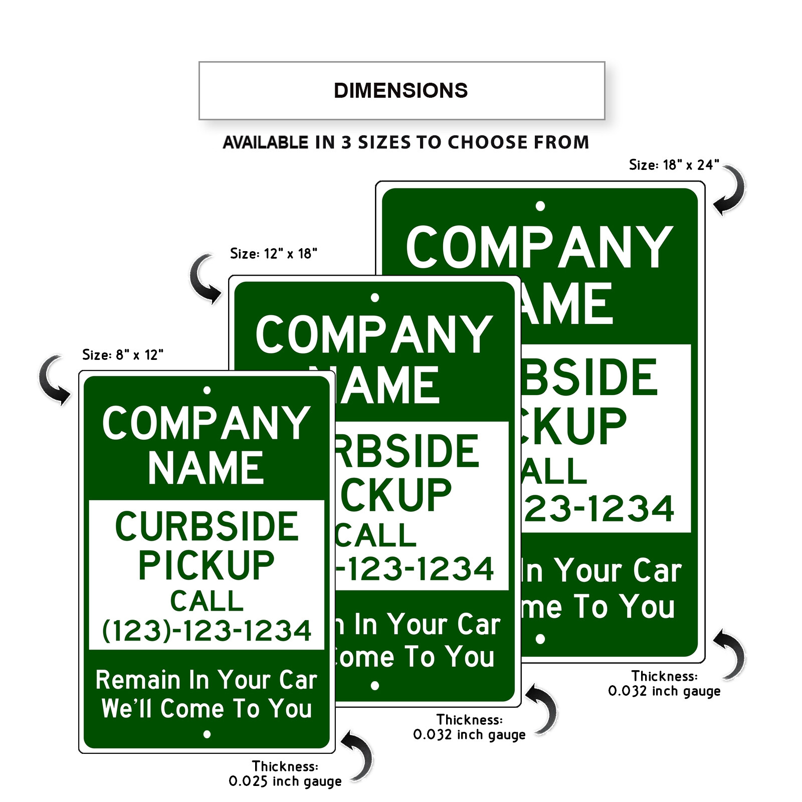 Custom Sign Curbside Pickup Custom Number Name Personalized Aluminum Metal Sign