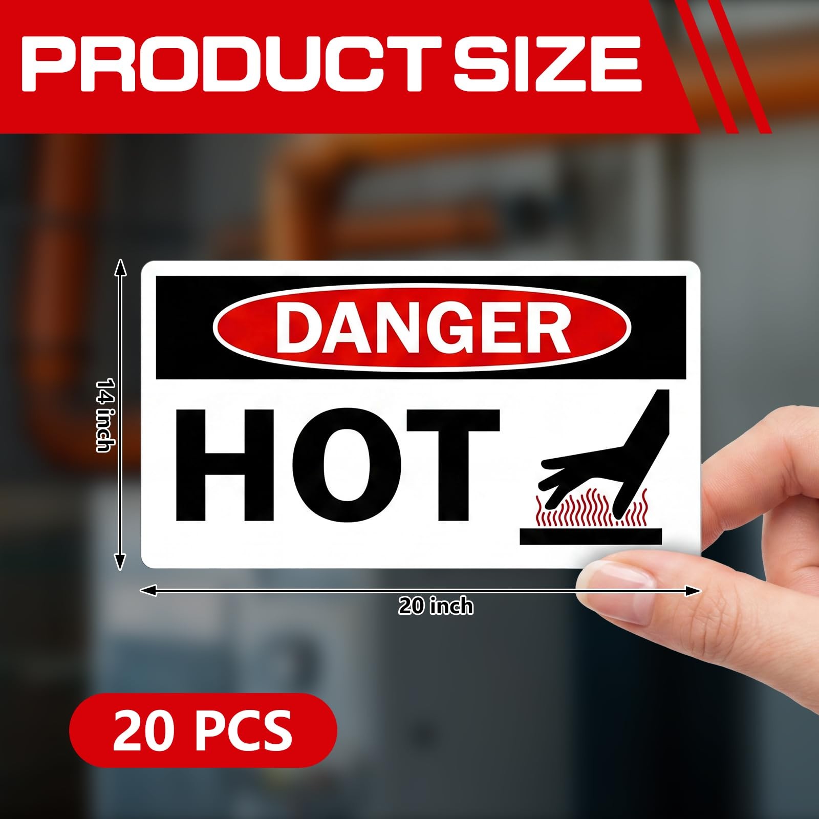 20 Pcs Danger Hot Labels, 1.5″ x 3″ Hot OSHA Stickers with Symbol Self-Stick …