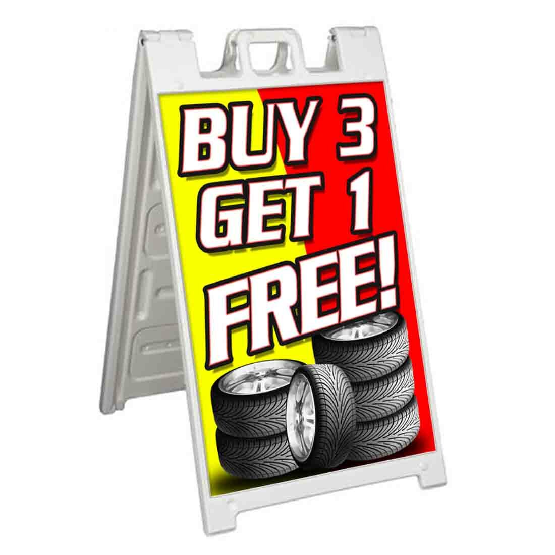 Buy 3 Get 1 Free Tires Signicade 24×36 A Frame Sidewalk Sign Double Sided