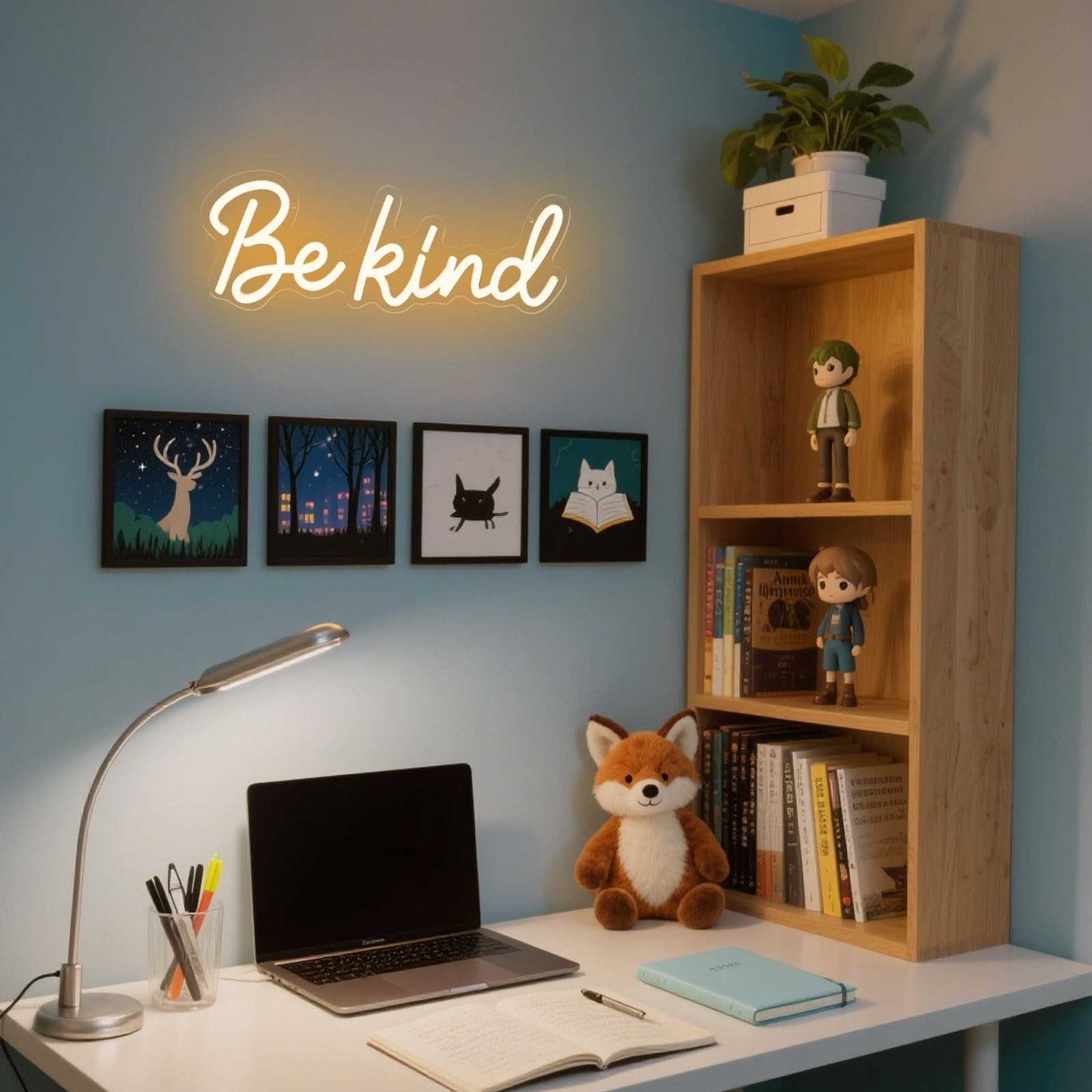 Be Kind Neon Sign Dimmable Classroom Neon Sign Warm White Wall Decor | USB Po…