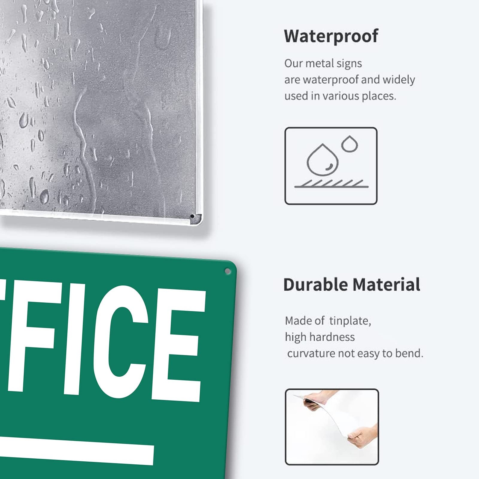 8×12 Inch Custom Metal Office Door Meeting With Left Arrow Sign Heavy Duty