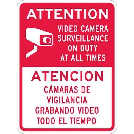 Lyle T1-1078-Eg_18X24 Attention, Video Camera Surveillance On Duty At All