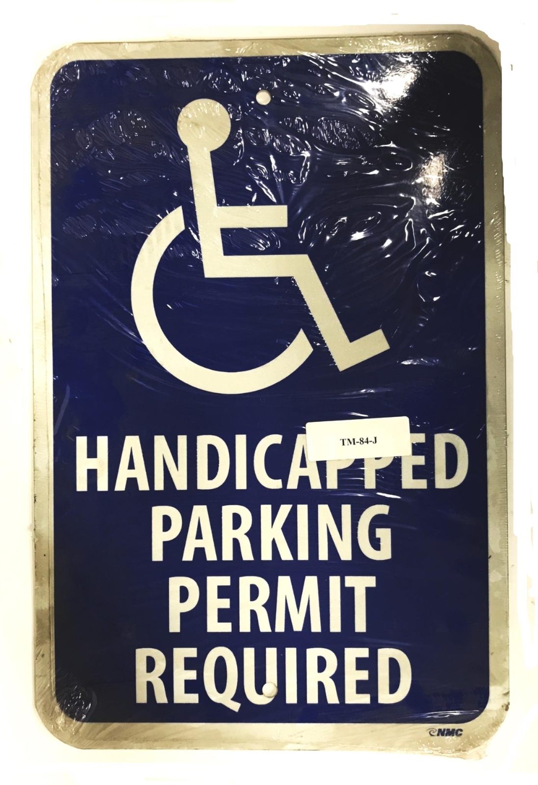 MFC Reflective “Handicapped Parking Permit Required” Parking Sign TM-84-J NOS