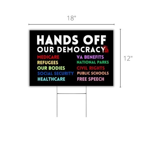 Anti-Trump Yard Sign 12×18” with Metal H Frame – Double-Sided Protest Poster for