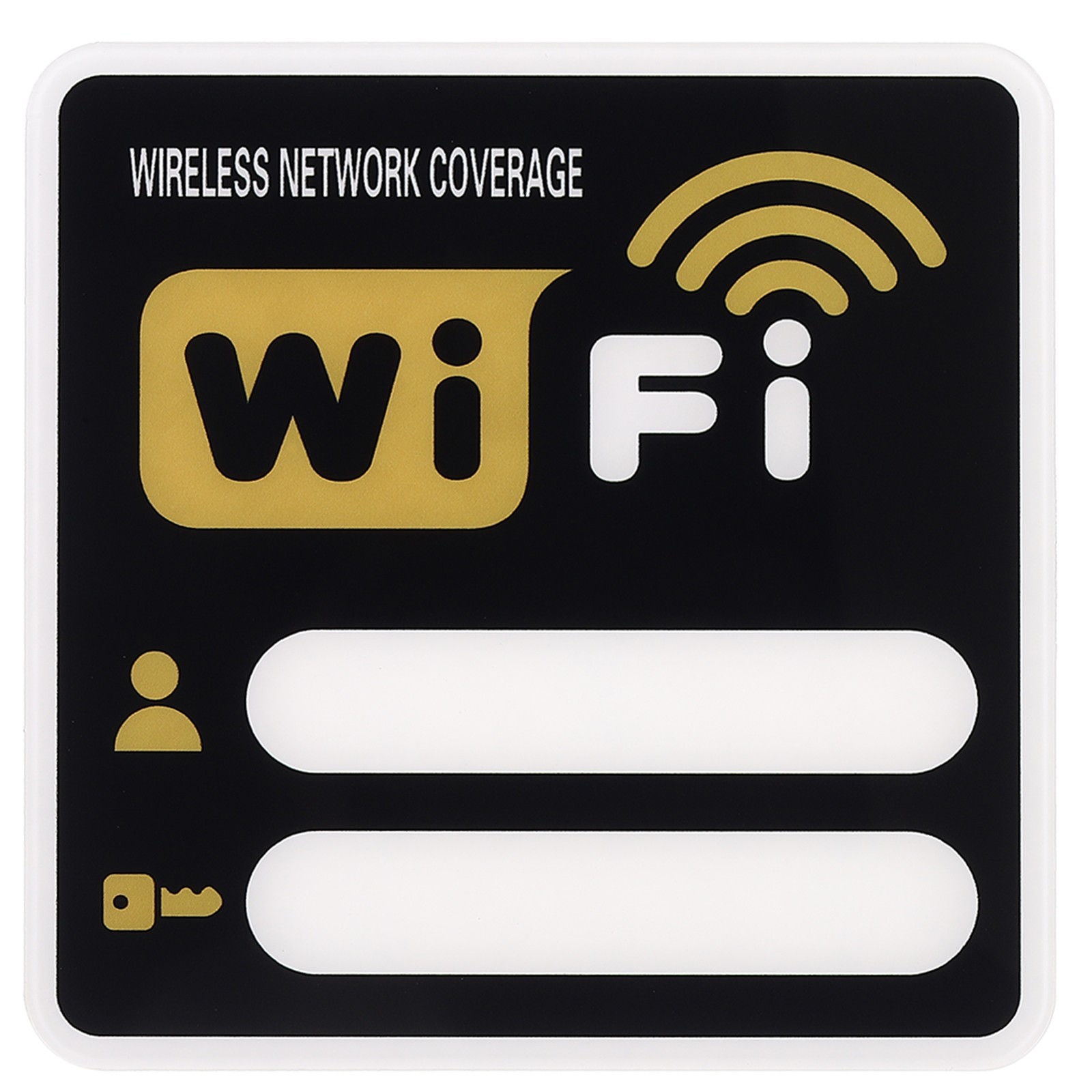 8″ x 8″ Wifi Password Sign, 1 Pcs Acrylic WiFi Sign Self Adhesive, Gold