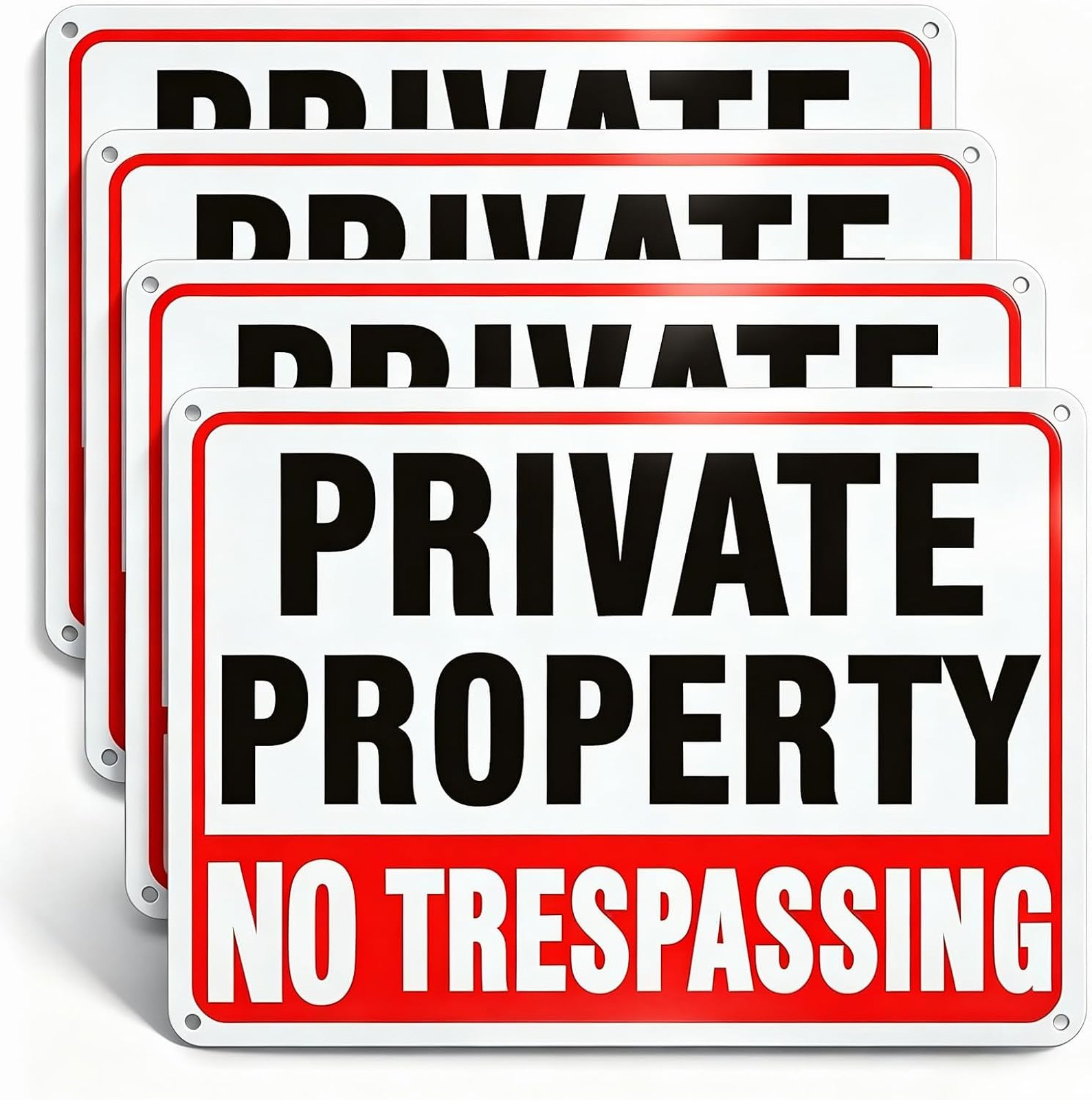 No Trespassing Signs Aluminum 10×7 Inch Reflective Metal Signs for Private