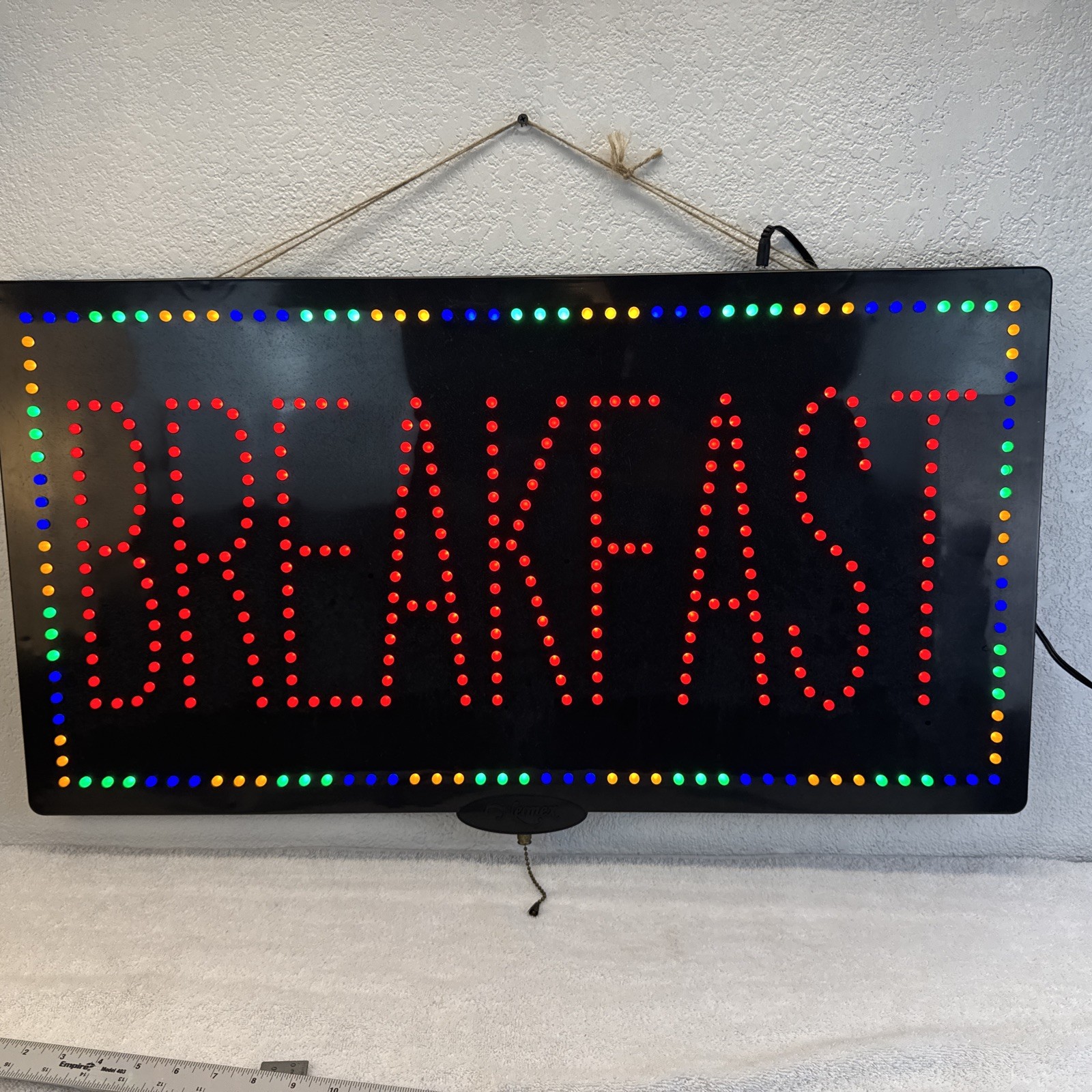 (356) LED Breakfast | Light-up Sign | 31″W x 17″H x 2″D