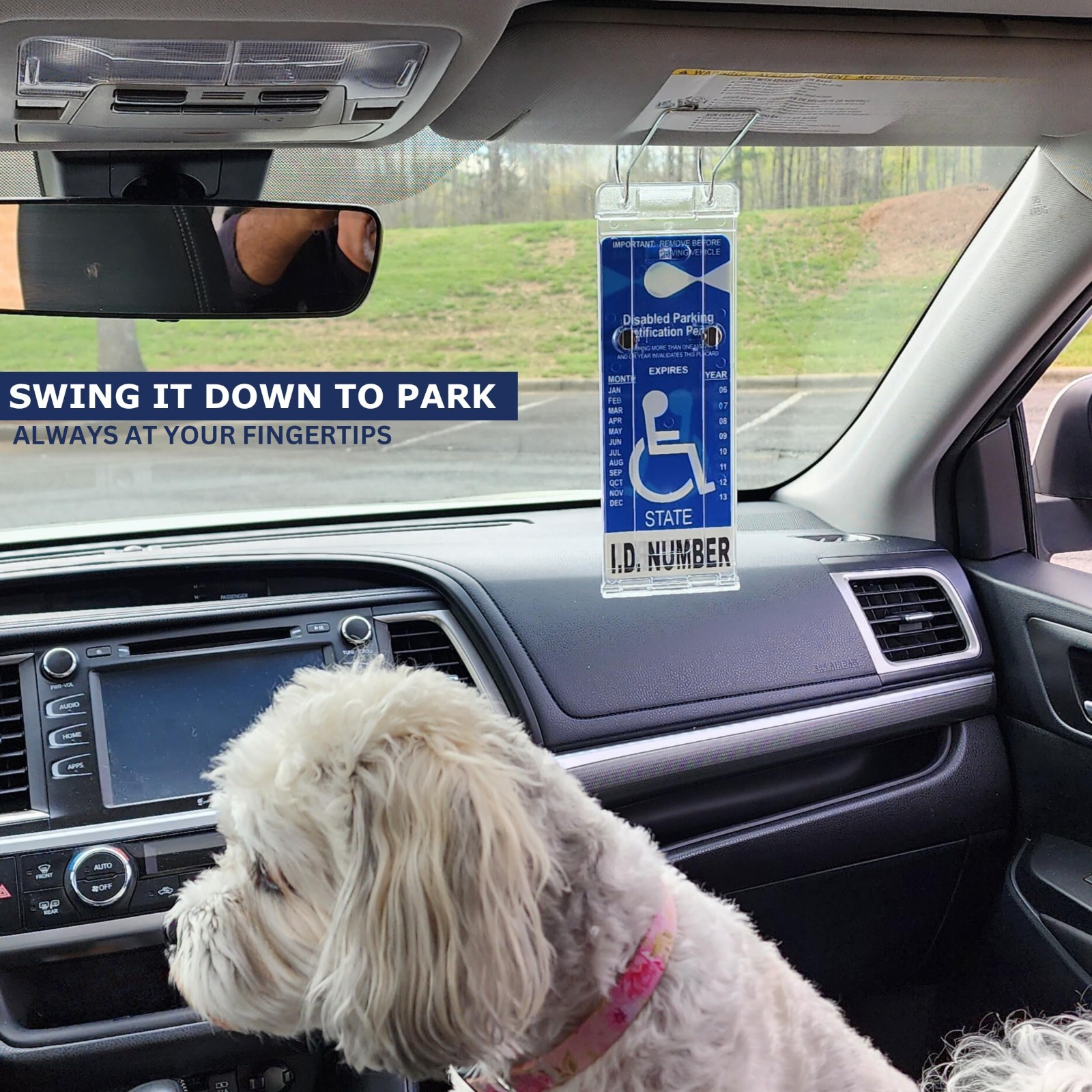 Handicap Placard Holder – Vertical Parking Tag Display, Durable Hard Plastic, US