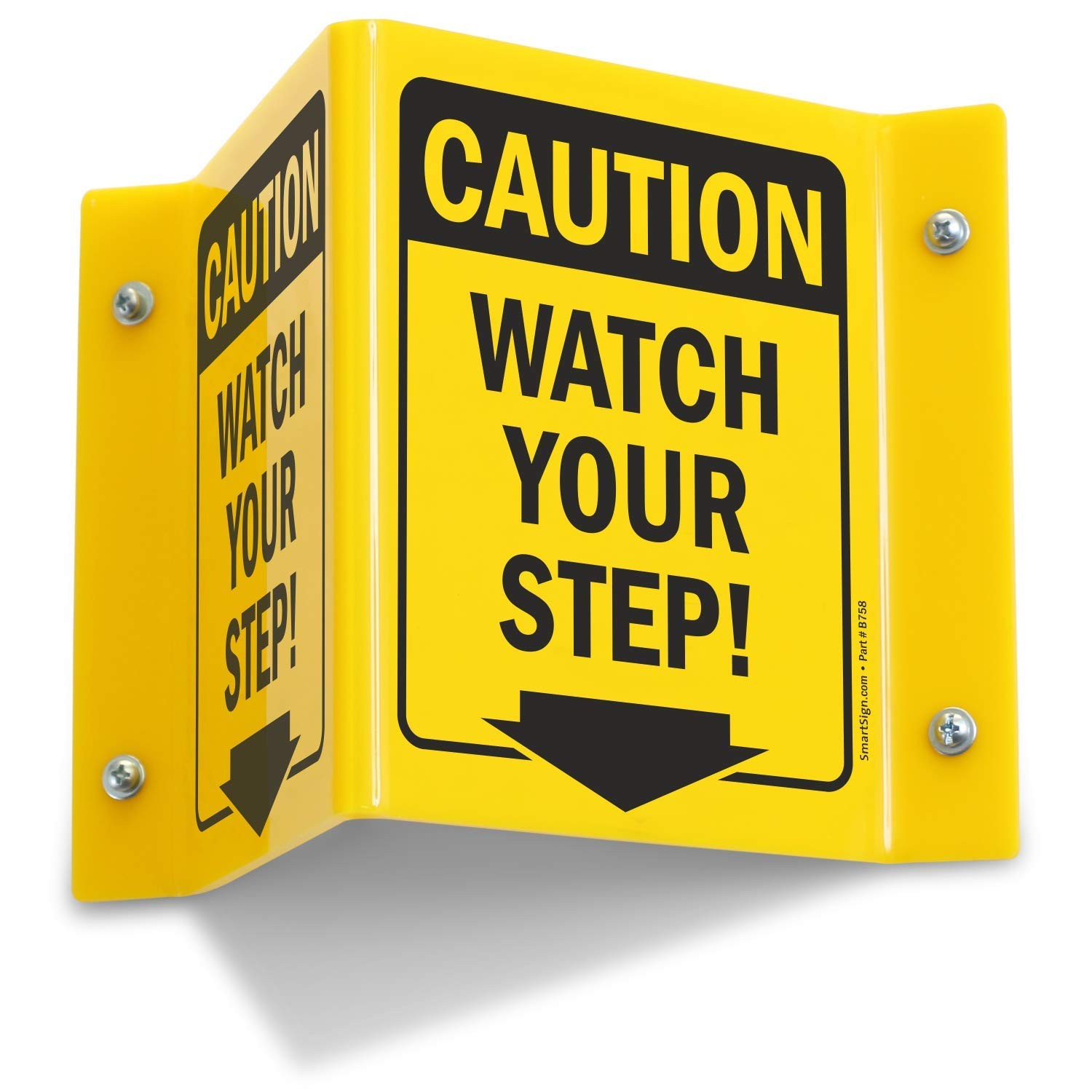 S9017AV06 Watch Your Step Projecting Sign Acrylic Safety Warning 5×6 Inch