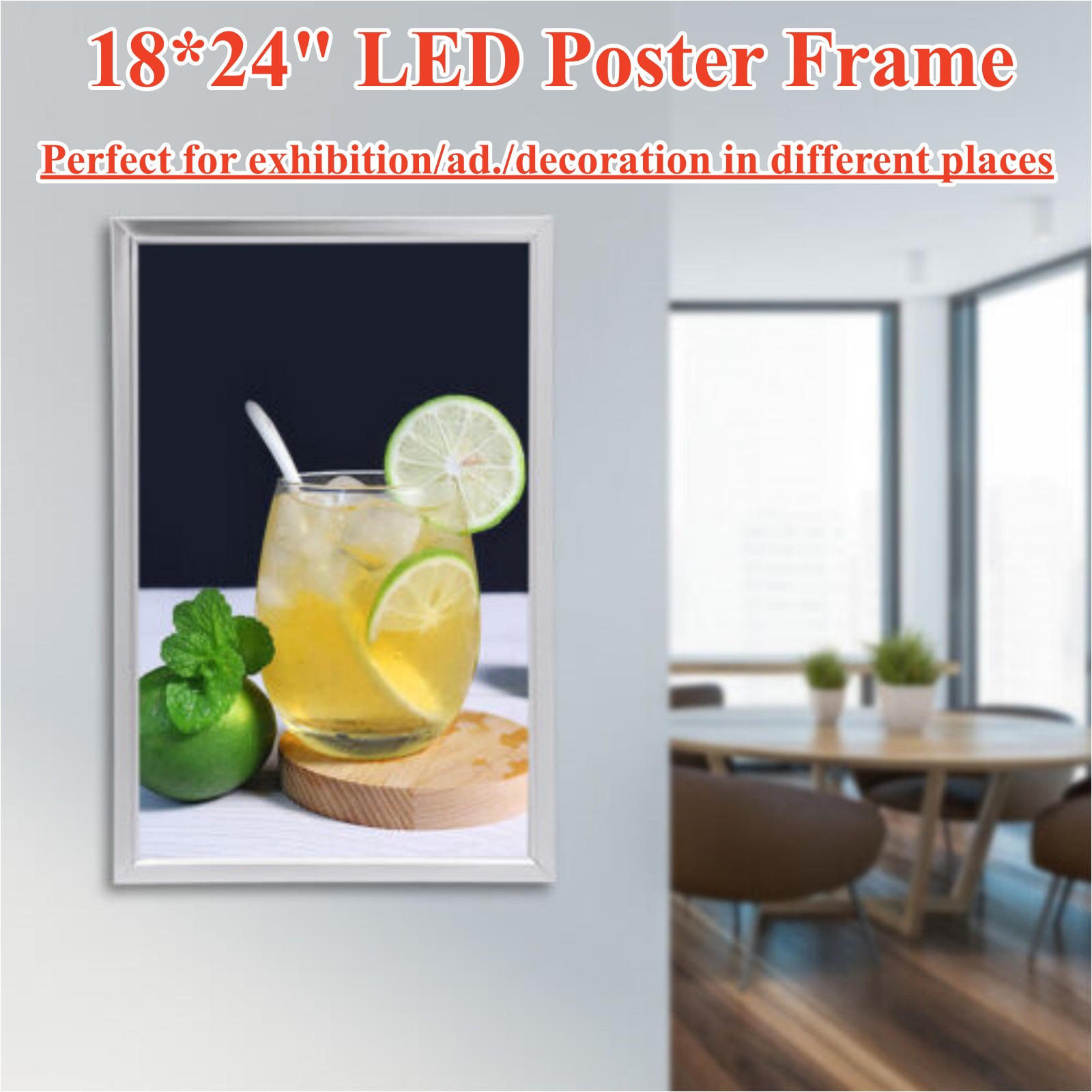 18″x24″ LED Backlit Movie Poster Art Picture Frame Light Box Advertising Display