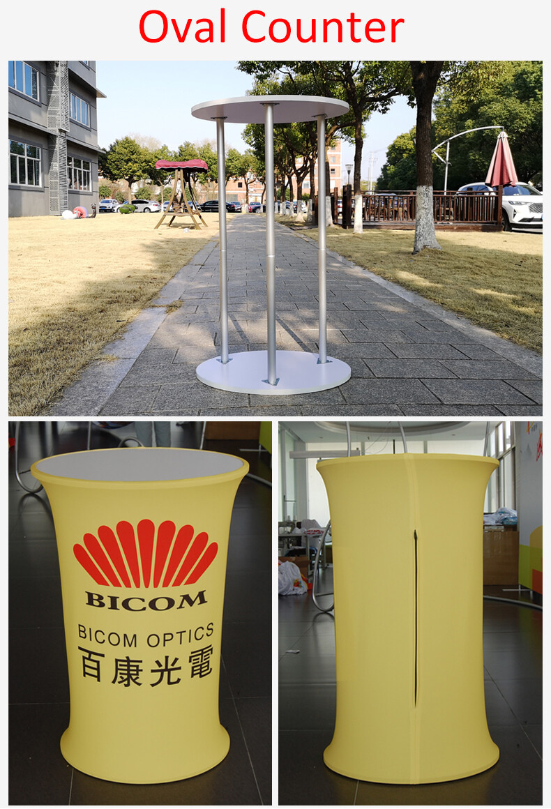 Custom Fabric Pop Up Display Booth Trade Show Exhibition Counter Stand Table