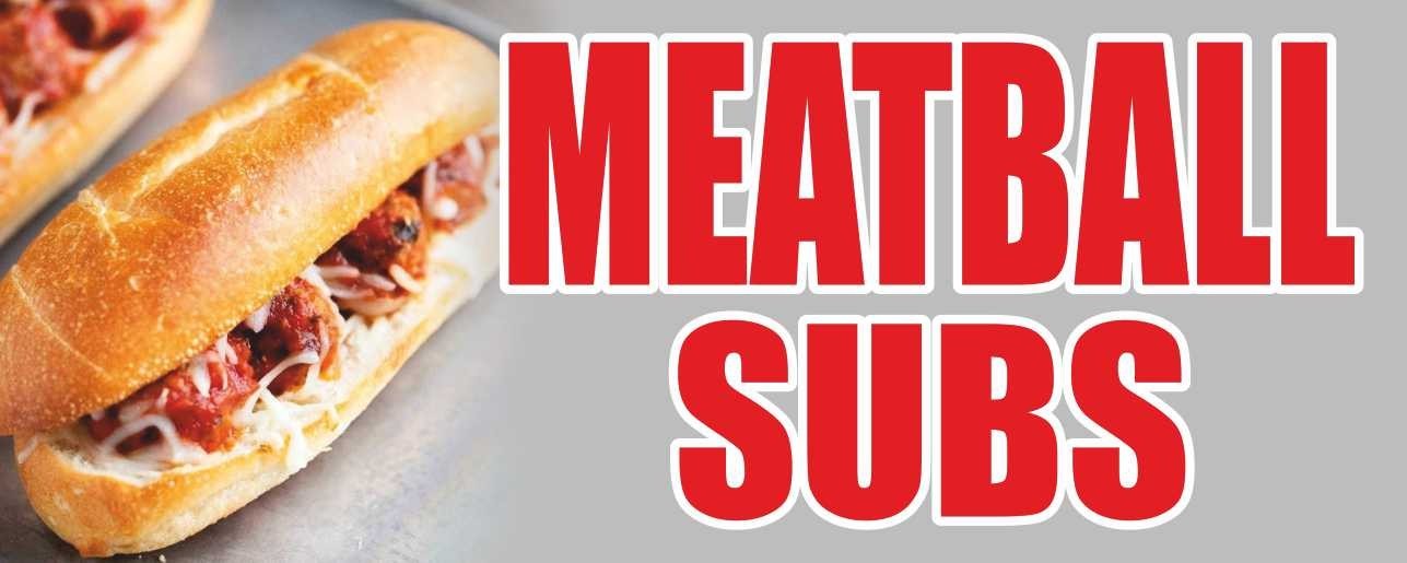 MEATBALL SUBS advertising Banner Vinyl Mesh Sign subway burger fast food bar