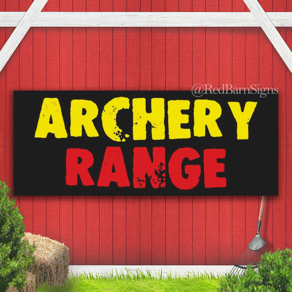 ARCHERY RANGE Flag shooting ranges bow arrow Indoor Outdoor Banner Sign