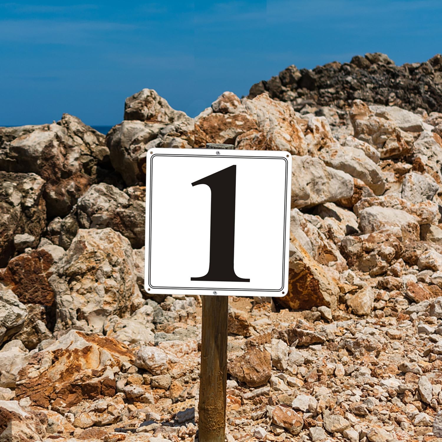 Premium Aluminum Number Signs 62 – 12″ X 12″ Parking Spot Number Signs, Large…