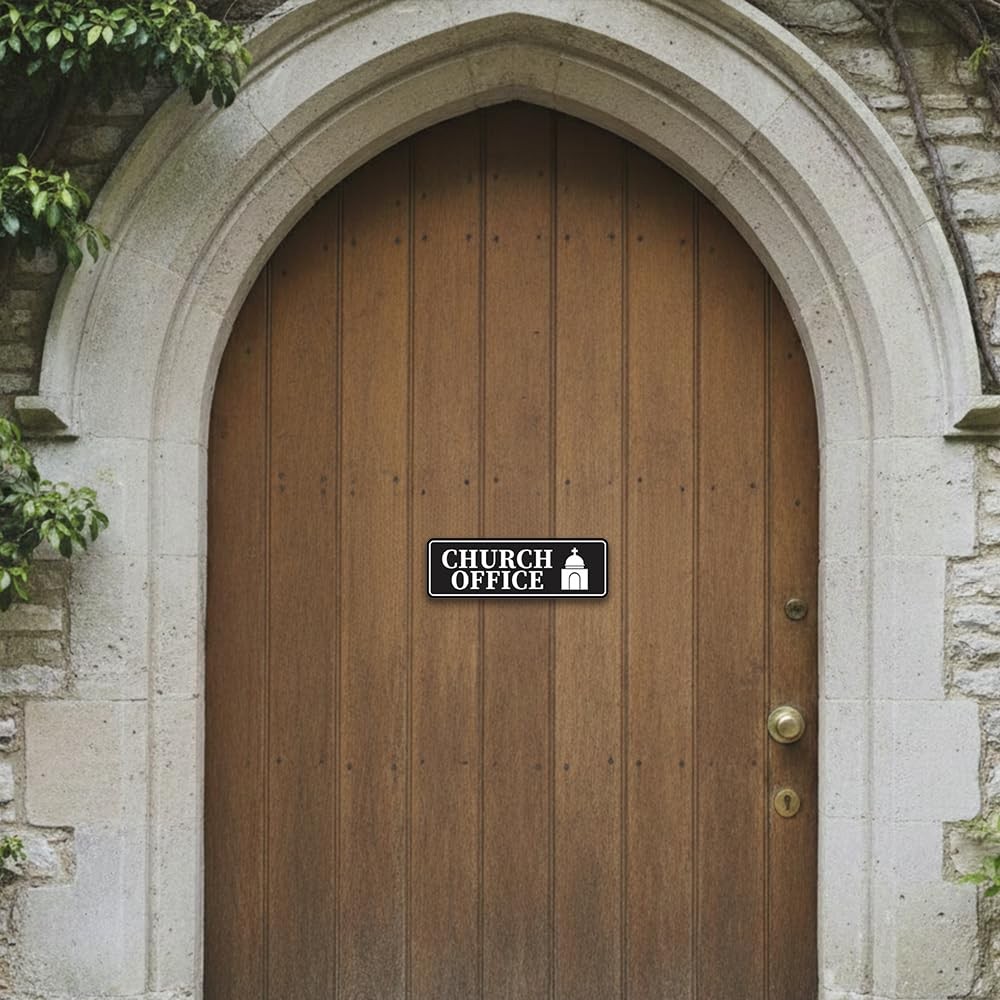 Large Standard Church Office Sign Blue Wall Door Plaque Room Signage Decor
