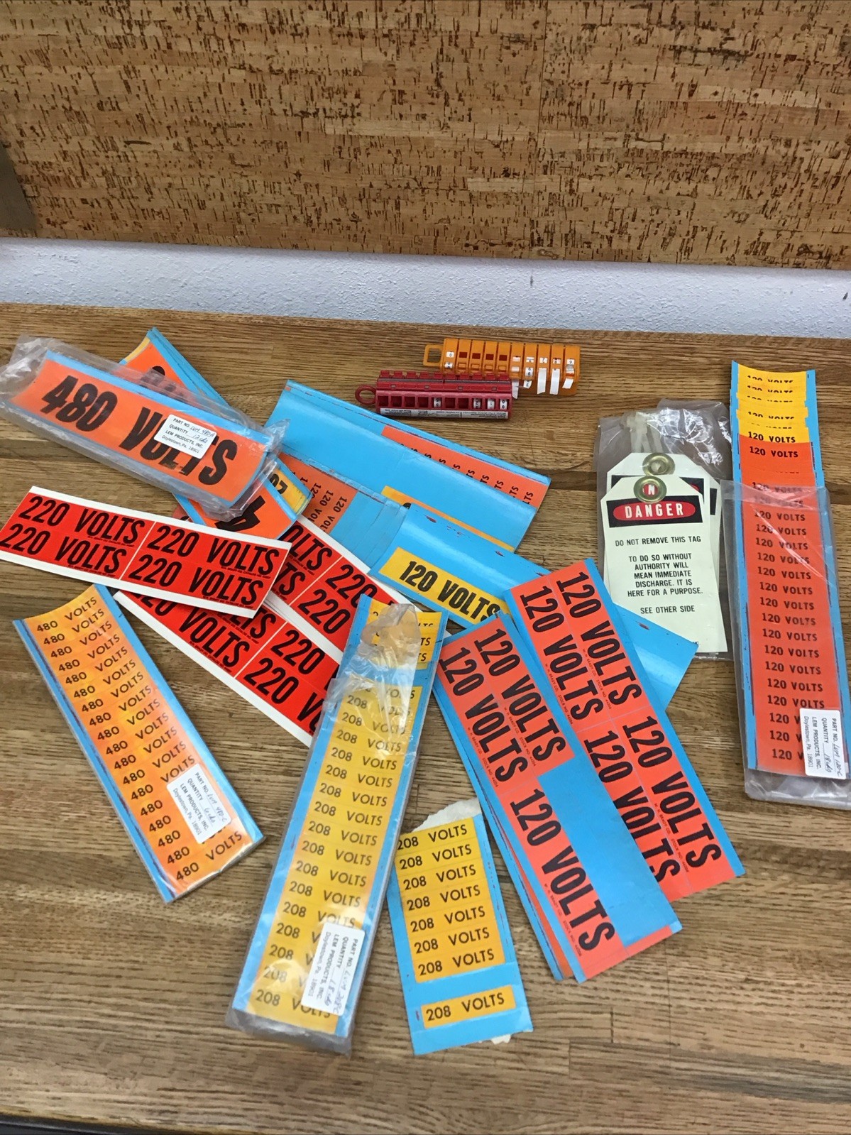 Lot Of Conduit Line Marker Orange Black110 115 120 208 220 240 480 Volt Stickers