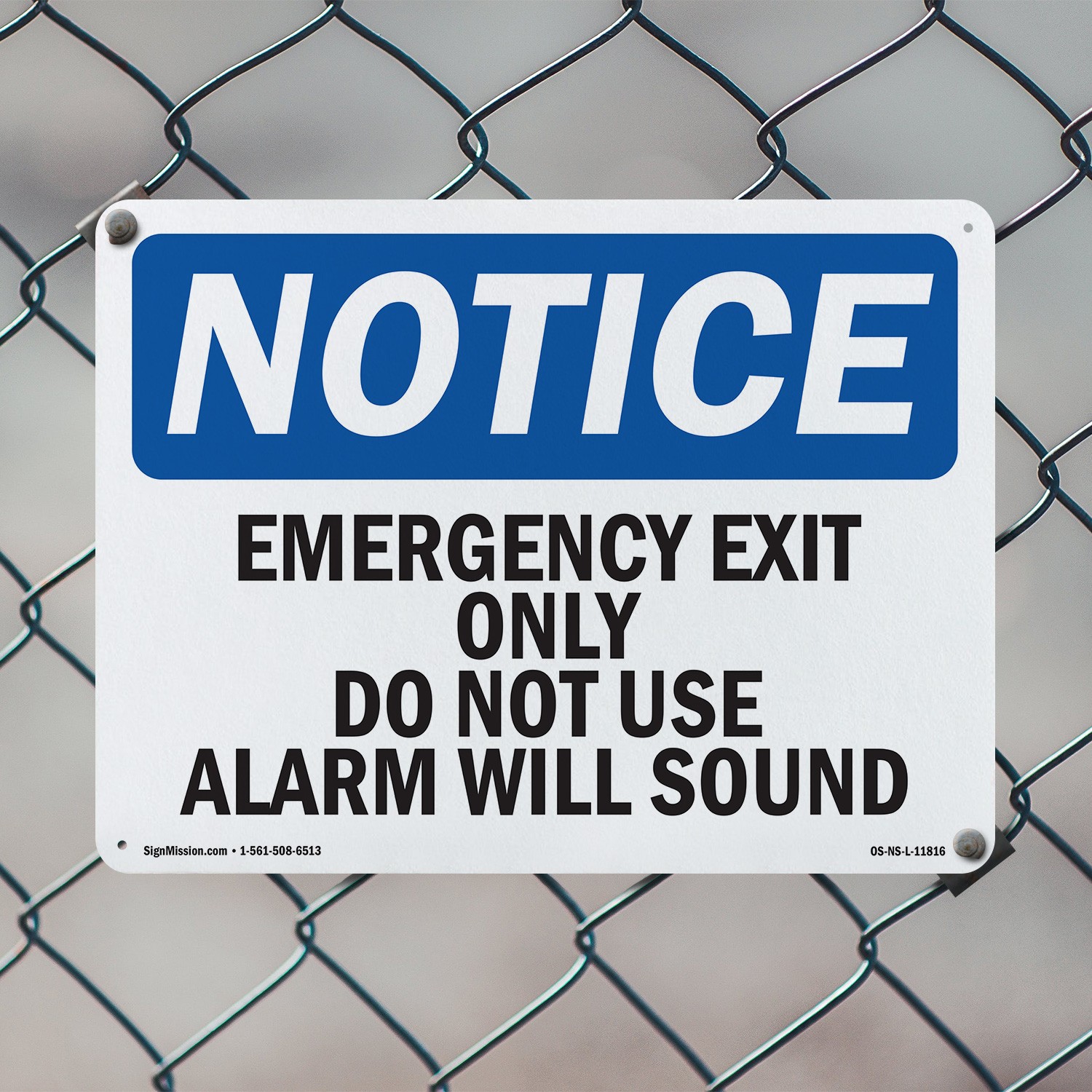 Emergency Exit Only Do Not Use Alarm Will Sound OSHA Notice Sign – 5 or 10 Pack
