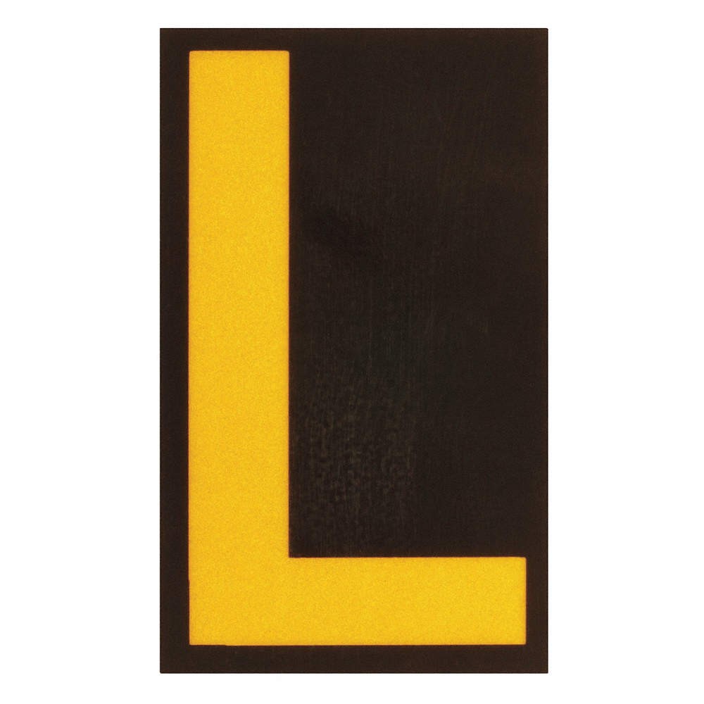 BRADY 5890-L Reflective Numbers And Letters,L,PK25 14V788
