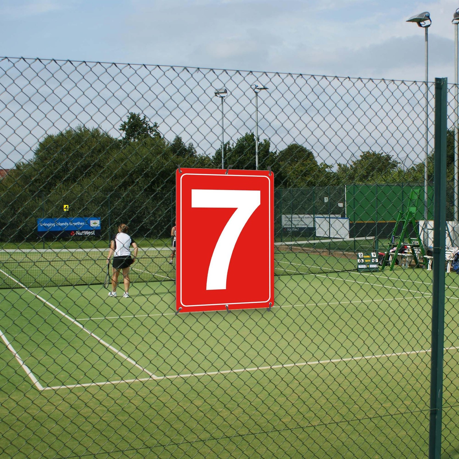 Numbered Sign, Aluminum Number Signs for Tennis Court, 12×8 inches Signage fo…